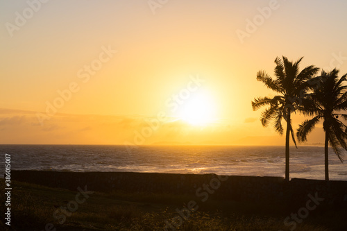 sunset on the beach