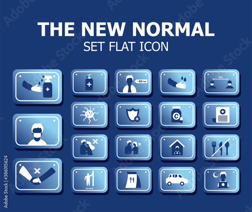new normality road sign gradient style icons collection vector design