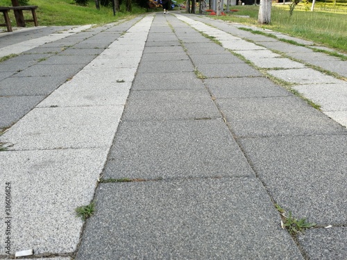  decorative stone pavement road in the park © SELMA