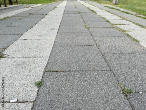 
decorative stone pavement road in the park