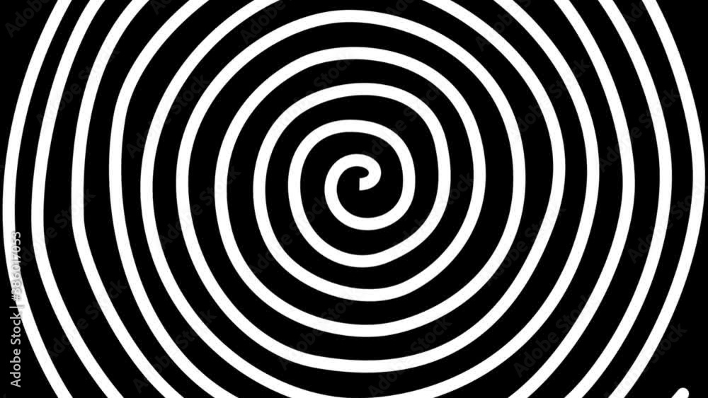 Abstract CGI motion background with rotating hypnotic spiral in perfect seamless loop