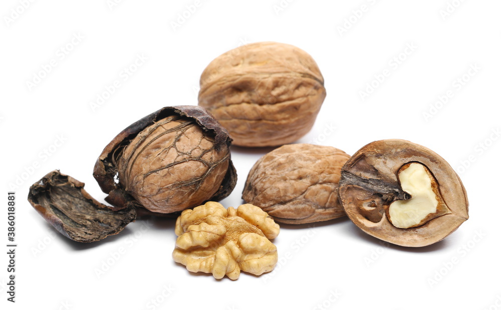 Walnuts isolated on white background Walnuts isolated on white background