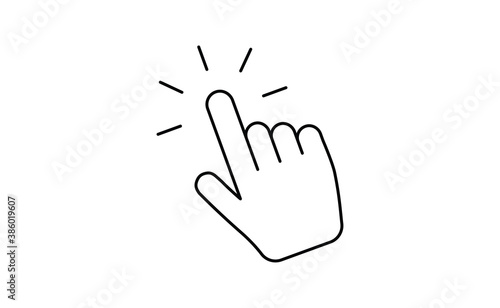 Hand click icon. Vector mouse pointer symbol.