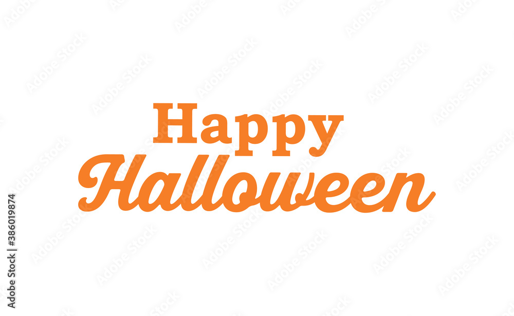 Happy Halloween text banner, vector illustration. Happy Halloween text banner, vector illustration.