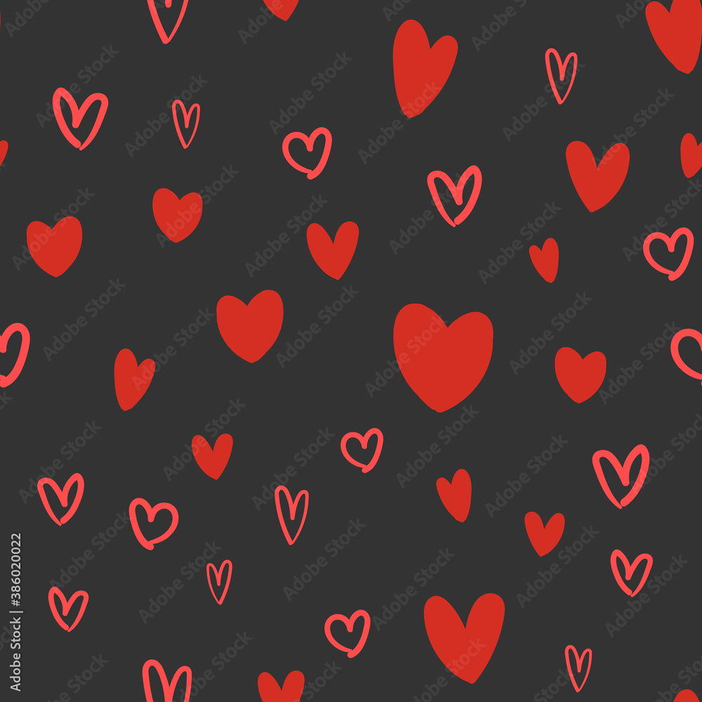 Heart doodles texture. Hand drawn valentine's day pattern. Hearts background. Heart doodles texture. Hand drawn valentine's day pattern. Hearts background.
