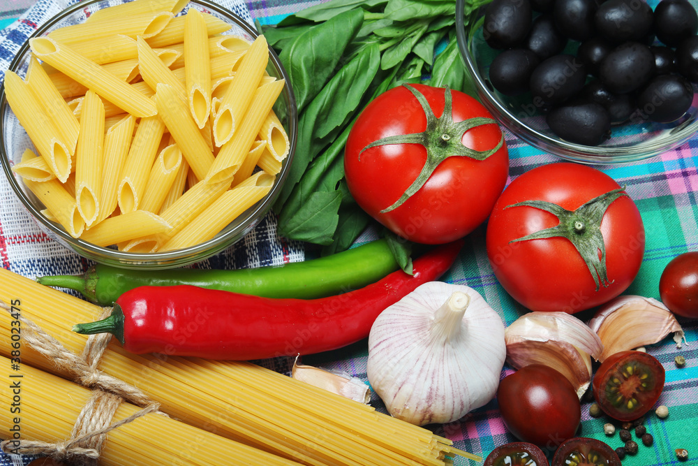 Ingredients for traditional Italian pasta Ingredients for traditional Italian pasta