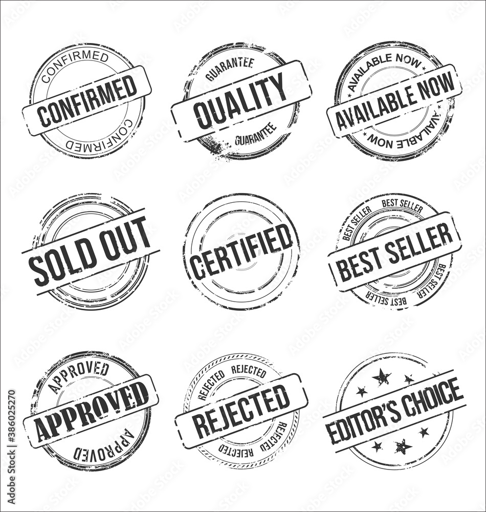 Collection of grungy rubber stamps vintage design
