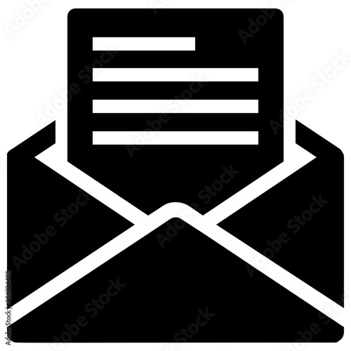 
Paper coming out of an envelope denoting letter icon 
