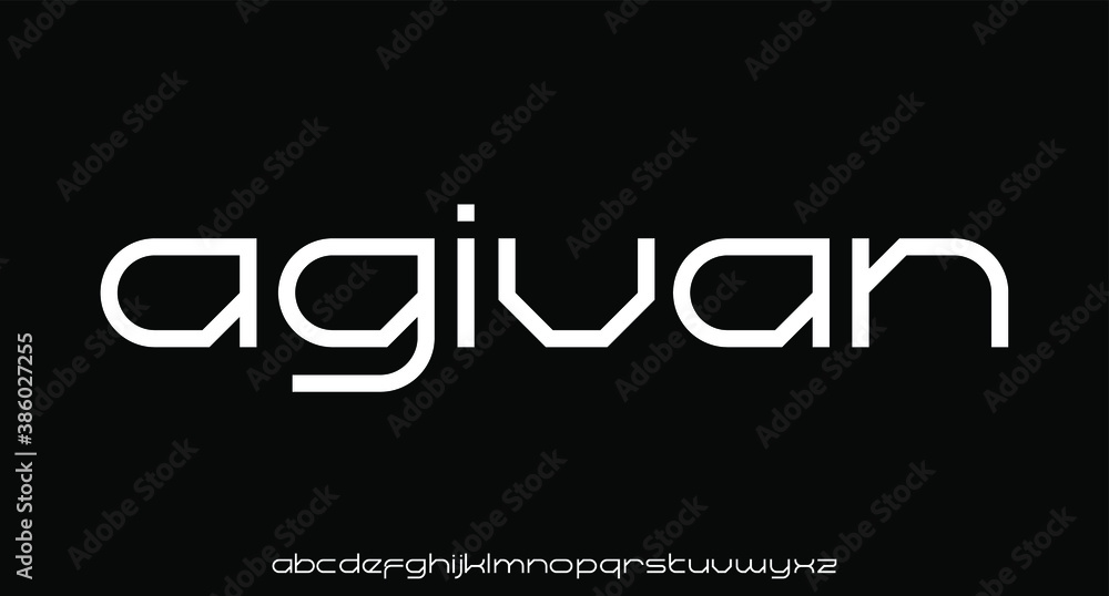 futuristic modern geometric font set futuristic modern geometric font set