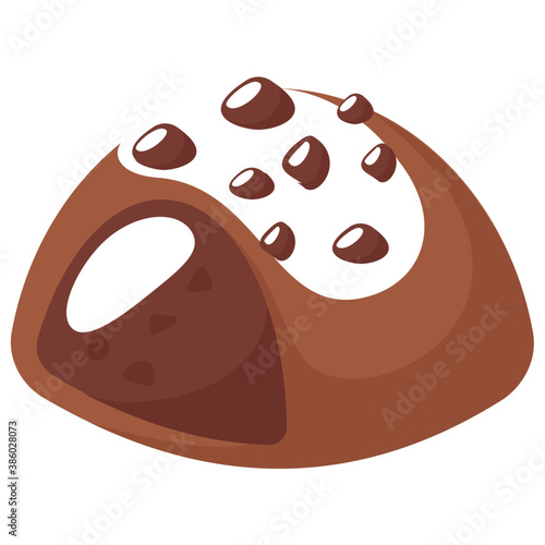 
An assorted chocolate truffle candy flat icon vector 
