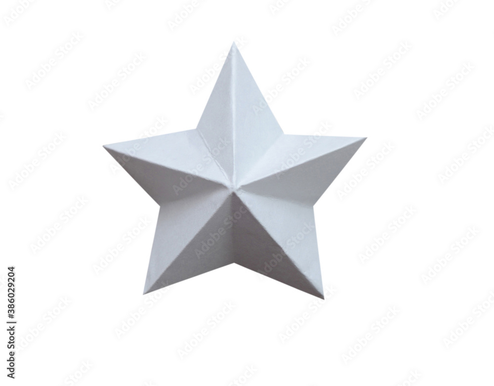 A white paper star isolated white A white paper star isolated white