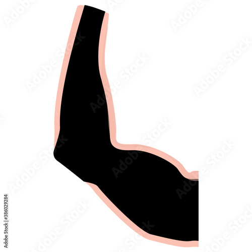 
An elbow gesturing the icon of biceps 
