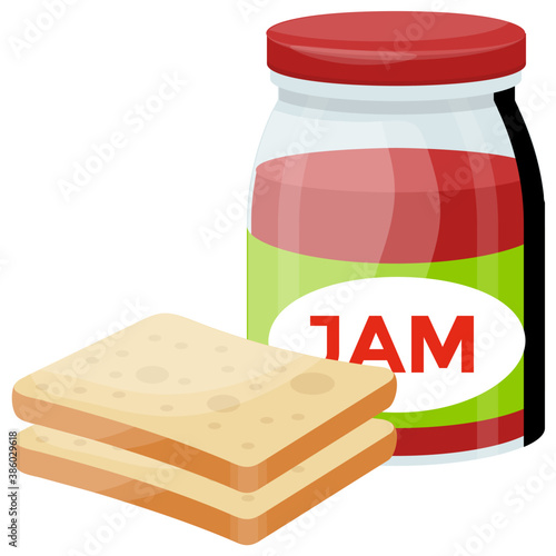 
A glass jar having delicious orange jam 
