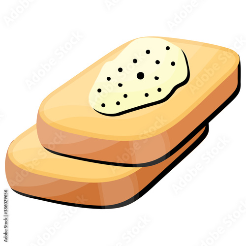  Two slices of wholegrain bread with butter on top 