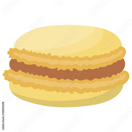 

Cake macaron or macaroon in beautiful colors, flat icon vector 
