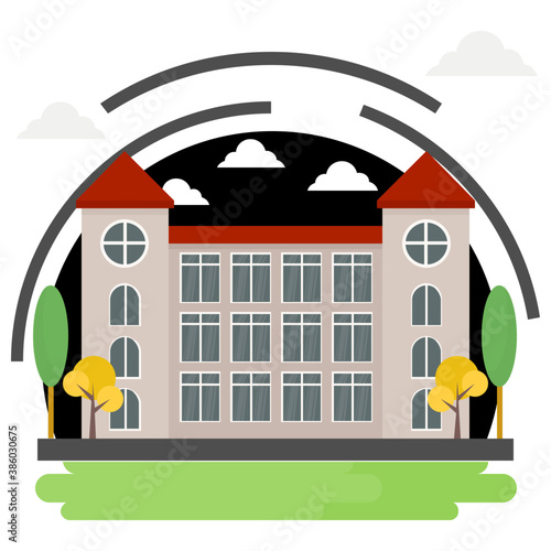 
Modern flat architecture of university building 
