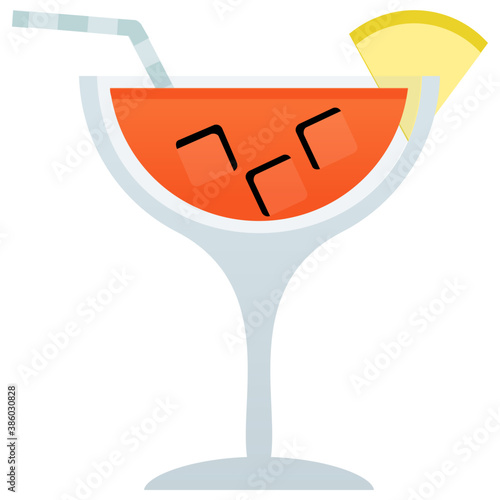 
A summer drink with lemon on top, margarita 
