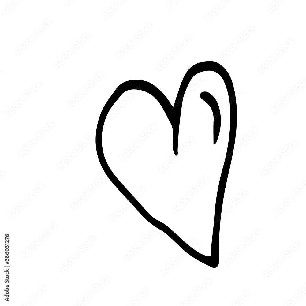 Heart symbol of love. Doodle style. Vector. Heart symbol of love. Doodle style. Vector.