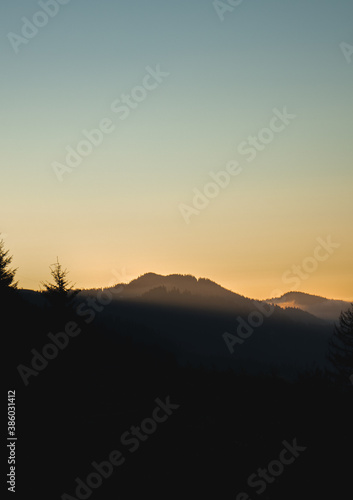 Mountain landscape  sunset light