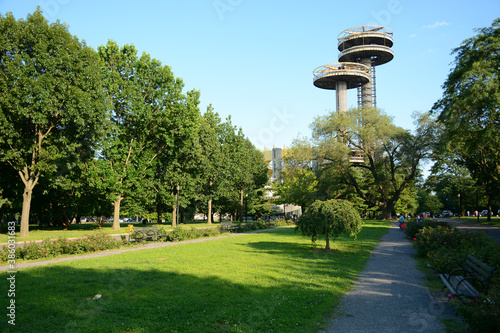 New York, NY, USA - June 25, 2019: Flushing Meadows Corona Park located in the northern part of Queens