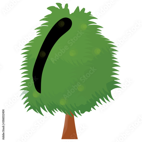 
An evergreen deciduous tree, sassafras flat vector icon
