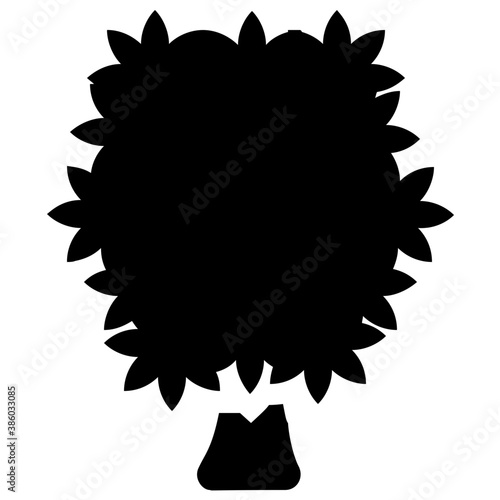
Tree with single leaf structure as one leaf on one stem, this is apple tree icon 
