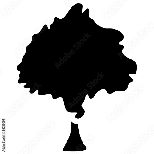 
Tree with single leaf structure as one leaf on one stem, this is apple tree icon 

