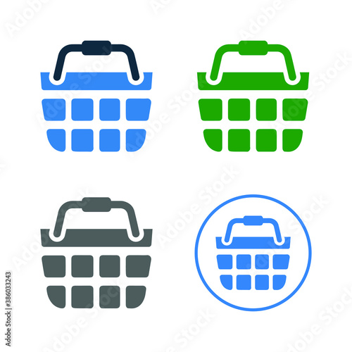 Basket, cart, shopping icon. Vector graphics