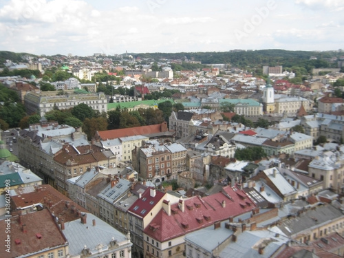 Panorama of the city of Lviv. View from above. Ukraine. Europe