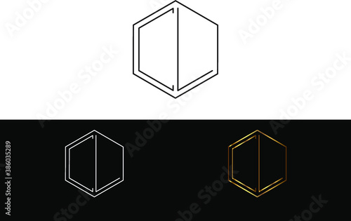 CL hexagon Shape minimalist logo Design	