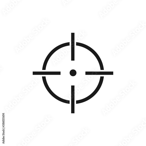 Target destination icon. Aim sniper shoot focus cursor bull eye mark. Vector isolated on white