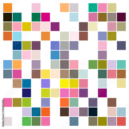 Random squares mosaic vector illustration. Colorful squares design element, square pattern. Blocks illustration