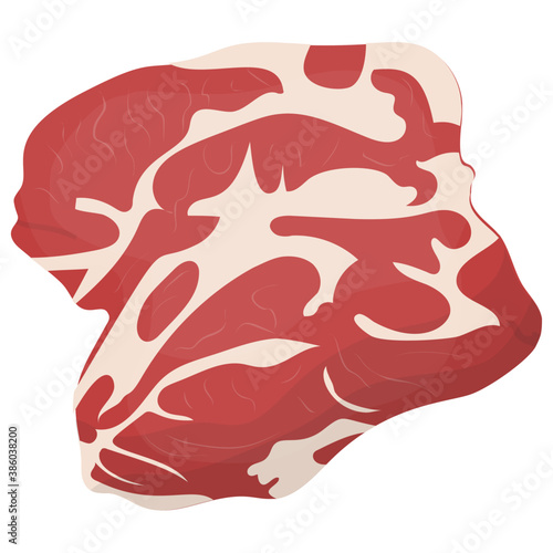 
A round meatloaf with white fatty substance on it depicting beef
