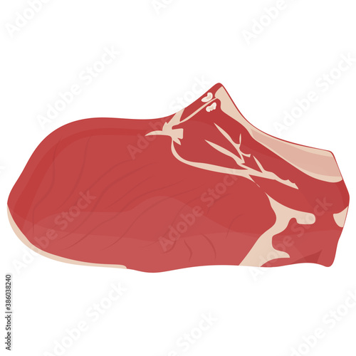 
A round meatloaf with white fatty substance on it depicting beef

