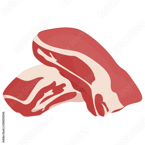 
A round meatloaf with white fatty substance on it depicting beef
