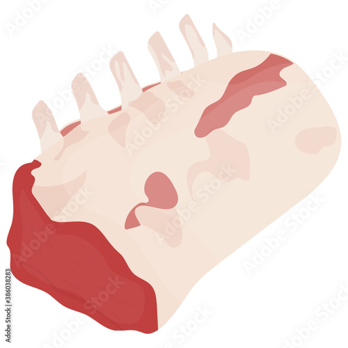 
A round meatloaf with white fatty substance on it depicting beef
