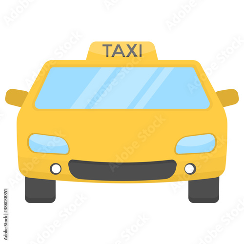 
A vehicle in conventional cab color baptized as taxi, taxicab icon
