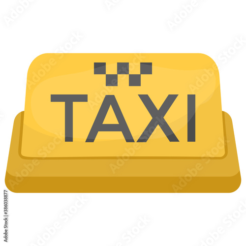 
A vehicle in conventional cab color baptized as taxi, taxicab icon
