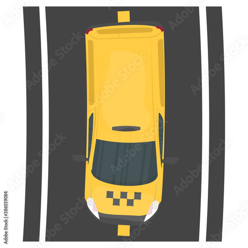 
A vehicle in conventional cab color baptized as taxi, taxicab icon
