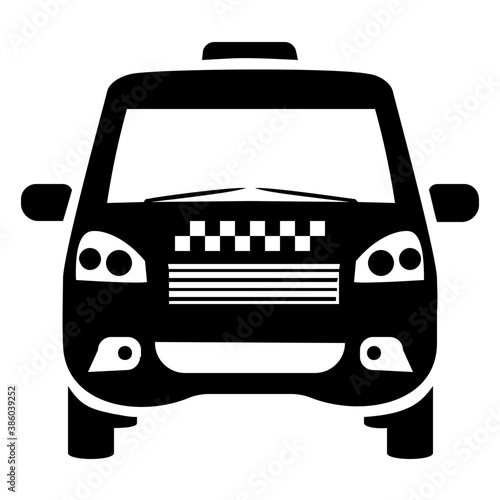 

A vehicle in conventional cab color baptized as taxi, taxicab icon
