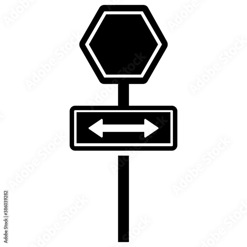 
Round shaped road sign with checks and taxi sticker, engraved on road with stick to offer taxicab stand icon
