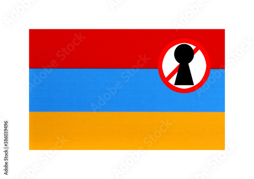 Obraz na płótnie Argentina flag with covid 19 warning w salonie