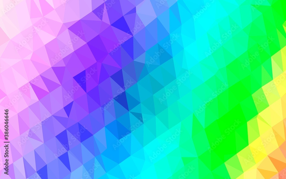 Obraz premium Light Multicolor, Rainbow vector triangle mosaic cover.