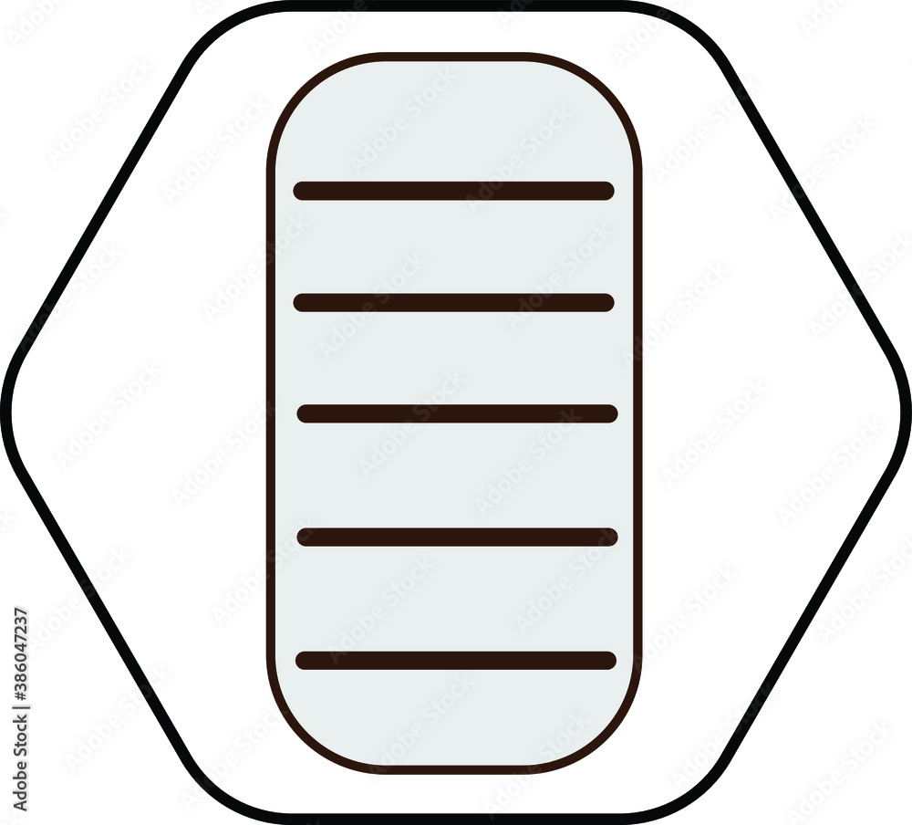 Vector image of the book shelf icon inside the hexagon Vector image of the book shelf icon inside the hexagon