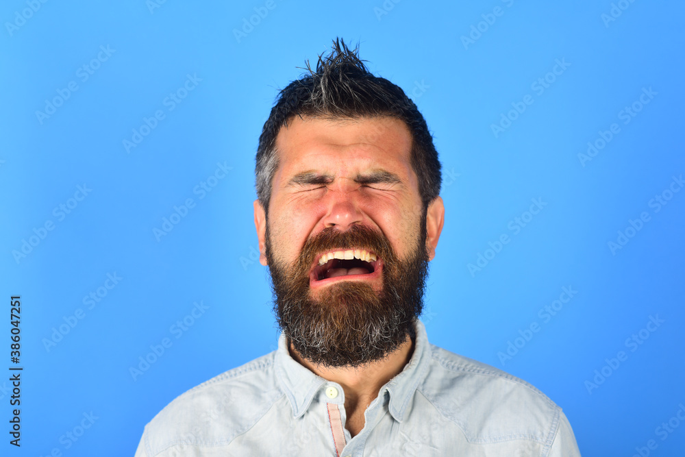 Crying man portrait. Depression. Tears. Close up portrait of crying man. Crying man portrait. Depression. Tears. Close up portrait of crying man.
