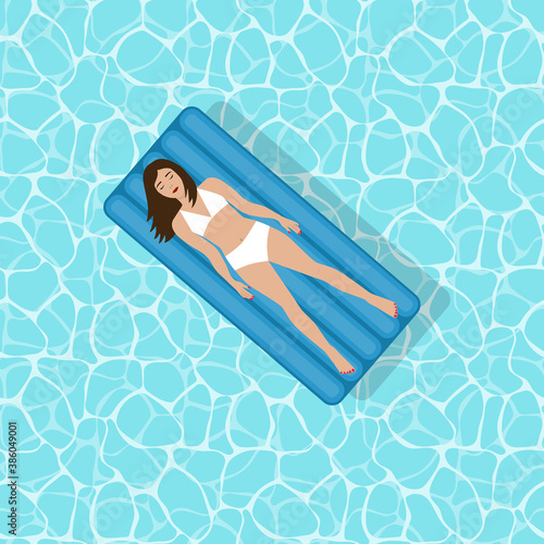 Girl on an air mattress