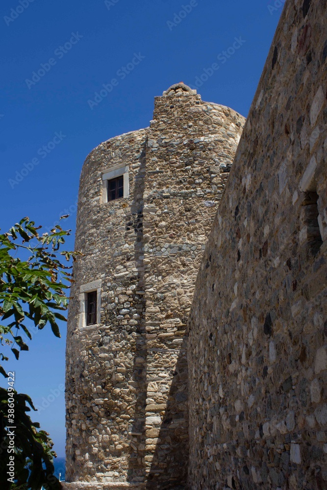 Naxos Glezos Crispi  ancient tower of Kastro castle in Chora city