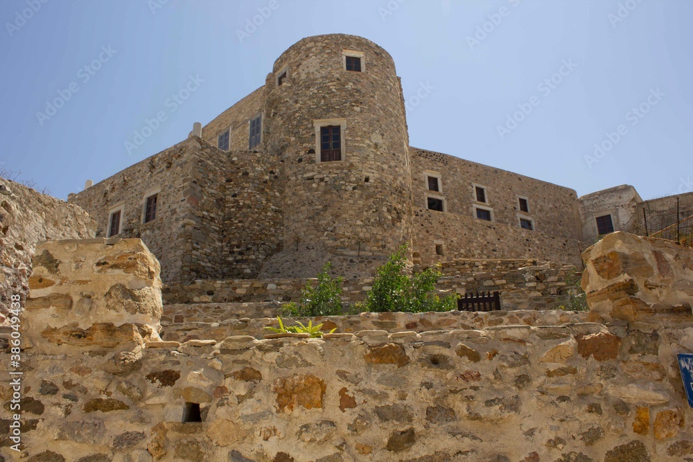 Naxos Glezos Crispi  ancient tower of Kastro castle in Chora city