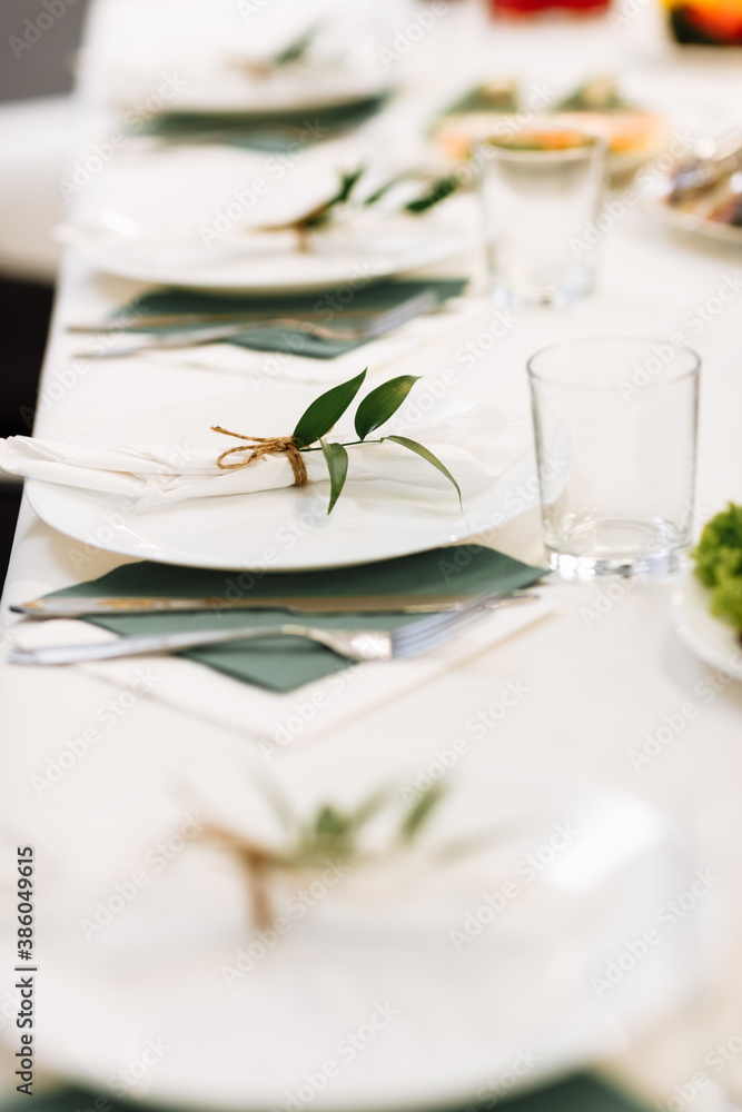 elegant holiday table setting. decorated table. selective focus. elegant holiday table setting. decorated table. selective focus.