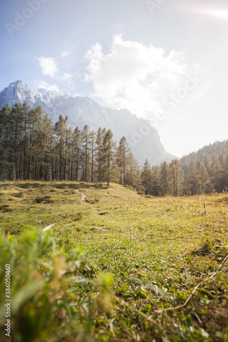 Wonderful late summer and autumn mood on mountain pass. Kranjska Gora, Slovenia, Julian Alps, Soča, Vršič Pass. photo